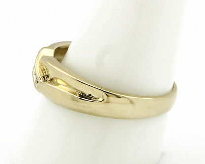 Men's Natural Diamond Band Solid Yellow Gold Wedding Ring