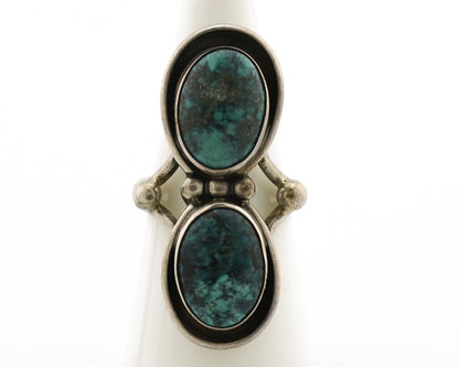 Navajo Ring .925 Silver Spiderweb Turquoise Native American Artist C.1980's