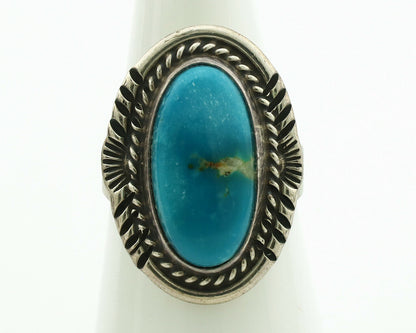 Navajo Ring .925 Silver Turquoise Signed M Begay C.1980's
