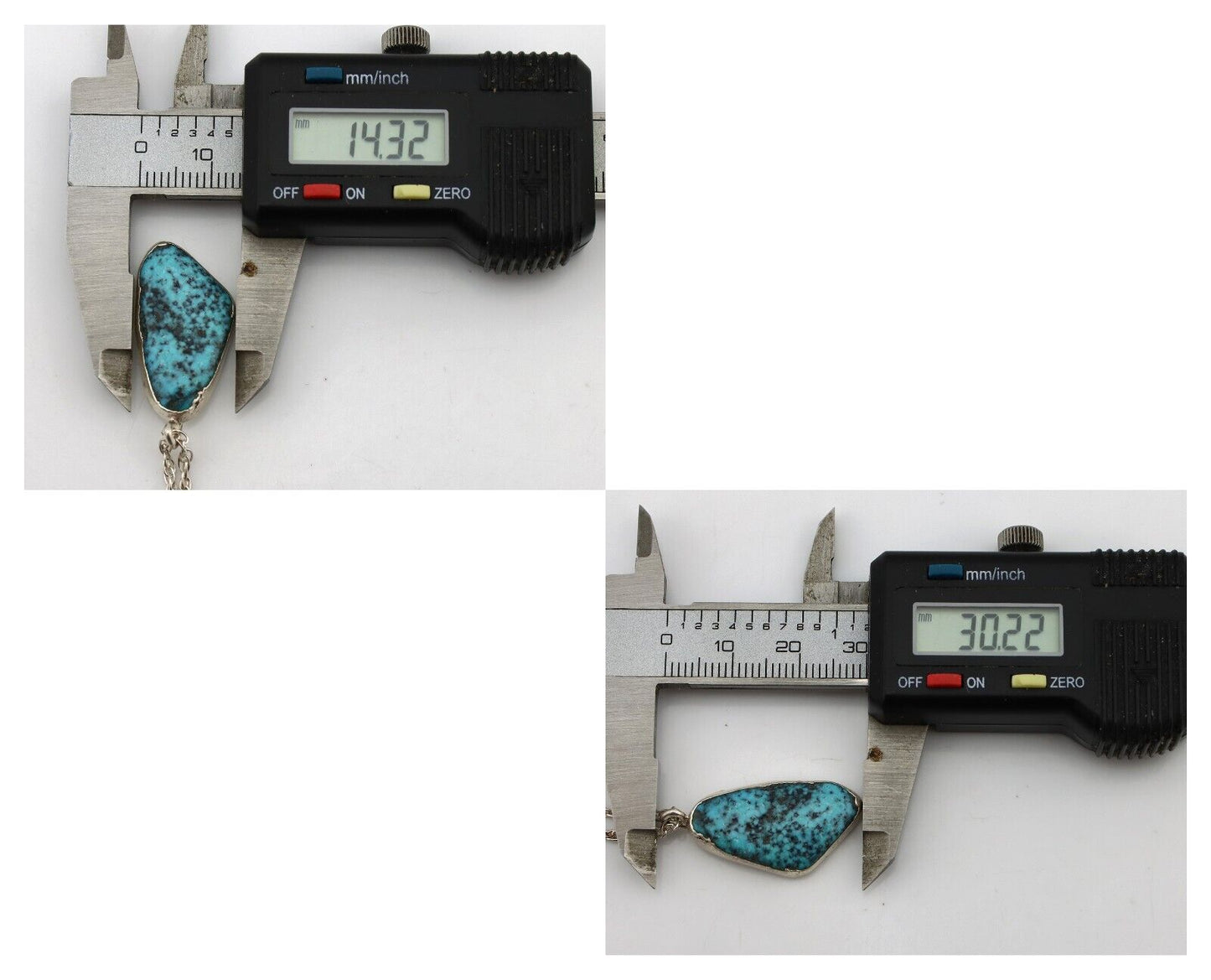 Navajo Handmade Necklace 925 Silver Blue Morenci Turquoise Native Artist C.80's