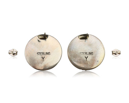 Navajo Earrings 925 Silver Handmade Native American Artist Signed Yazzie C.80's
