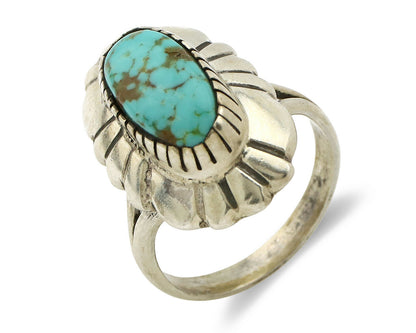 Navajo Ring .925 Silver Arizona Turquoise Signed M Montoya C.80's