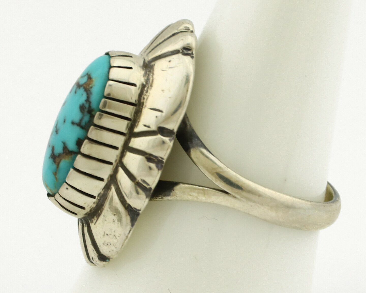 Navajo Ring .925 Silver Arizona Turquoise Signed M Montoya C.80's