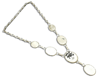 Women's Navajo Necklace Onyx .925 Silver Signed Denetdale