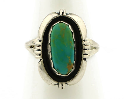 Navajo Ring .925 Silver Kingman Turquoise Artist Signed Apache C.80's