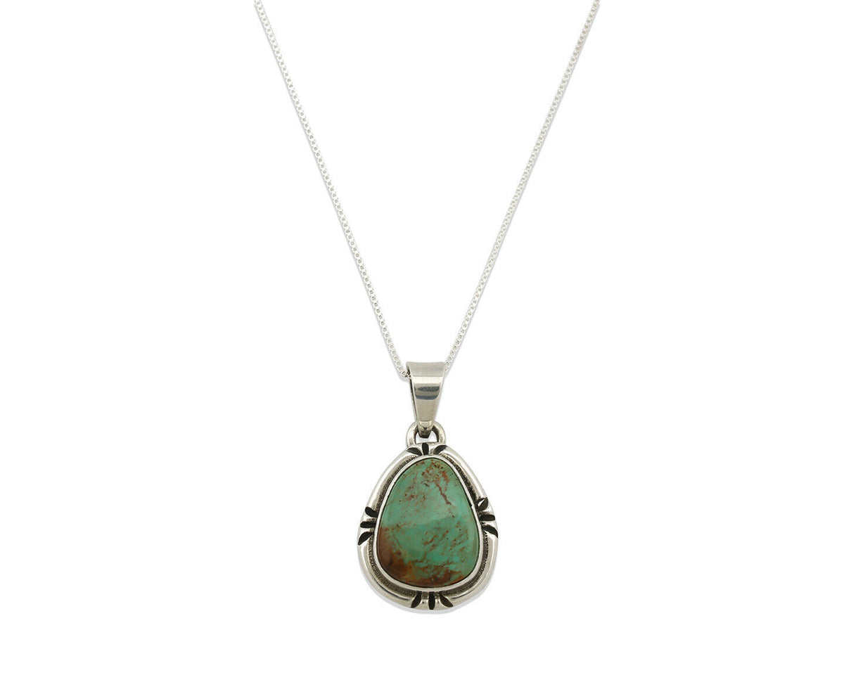 Navajo Pendant .925 Silver Kingman Turquoise Artist Signed Gecko C.80's