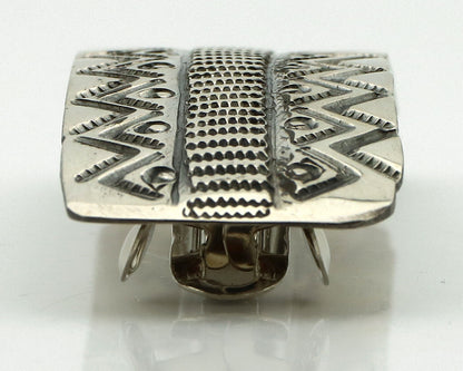 Women's Navajo Hair Clip Barrette .925 Silver Hand Stamped Native Artist C.80's