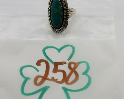 Navajo Ring .925 Silver Nevada Turquoise Native American Artist C.1980's