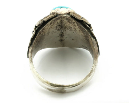 Navajo Ring .925 Silver Blue Turquoise Native American Artist C.80's