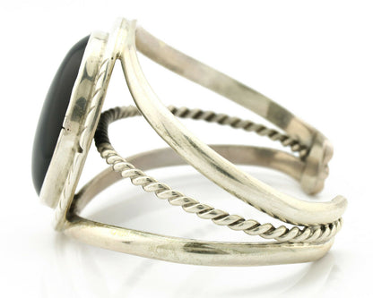 Navajo Bracelet .925 Silver Natural Black Onyx Artist Native American C.90's