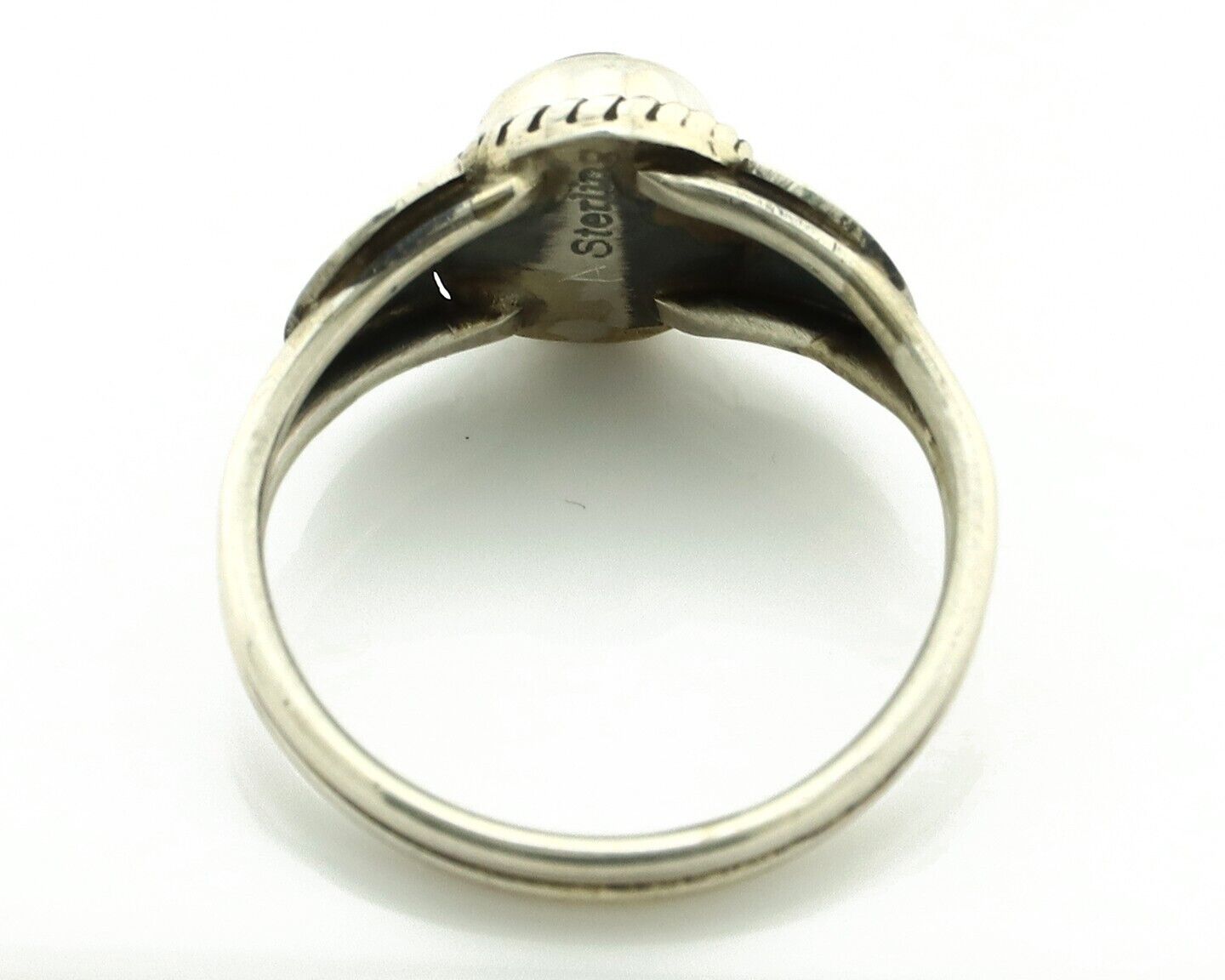 Navajo Ring 925 Silver Natural Mined Black Onyx Native American Artist C.80's