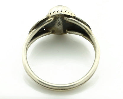 Navajo Ring 925 Silver Natural Mined Black Onyx Native American Artist C.80's