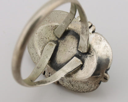 Navajo Ring .925 Silver Turquoise Native American Artist C.1980's