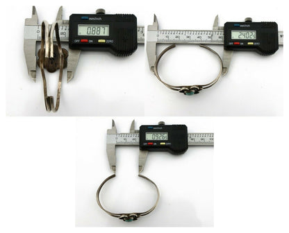 Navajo Bracelet .925 Silver Turquoise Mountain Native American Artist C.80's