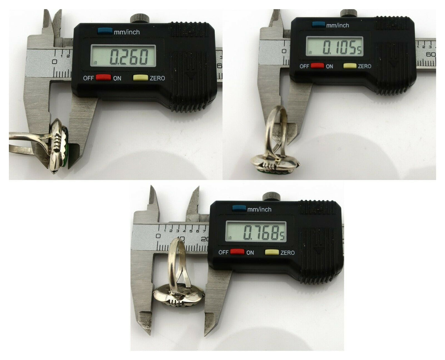 Navajo Ring 925 Silver Spiderweb Turquoise Handmade Native American Artist C80s