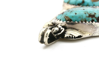 Navajo Pendant .925 Silver Kingman Turquoise Signed Artist Tom Willeto C.80's