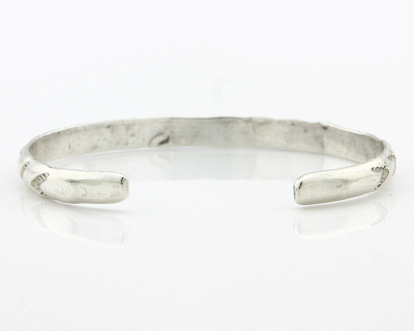 Navajo Bracelet .925 Silver Hand Stamped Arrow Head Artist V Montoya C.80's