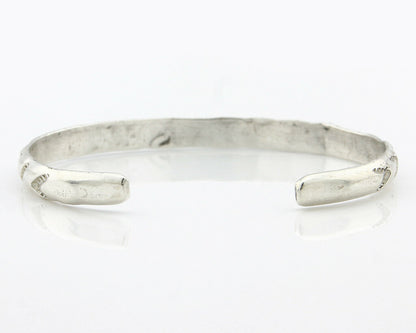 Navajo Bracelet .925 Silver Hand Stamped Arrow Head Artist V Montoya C.80's