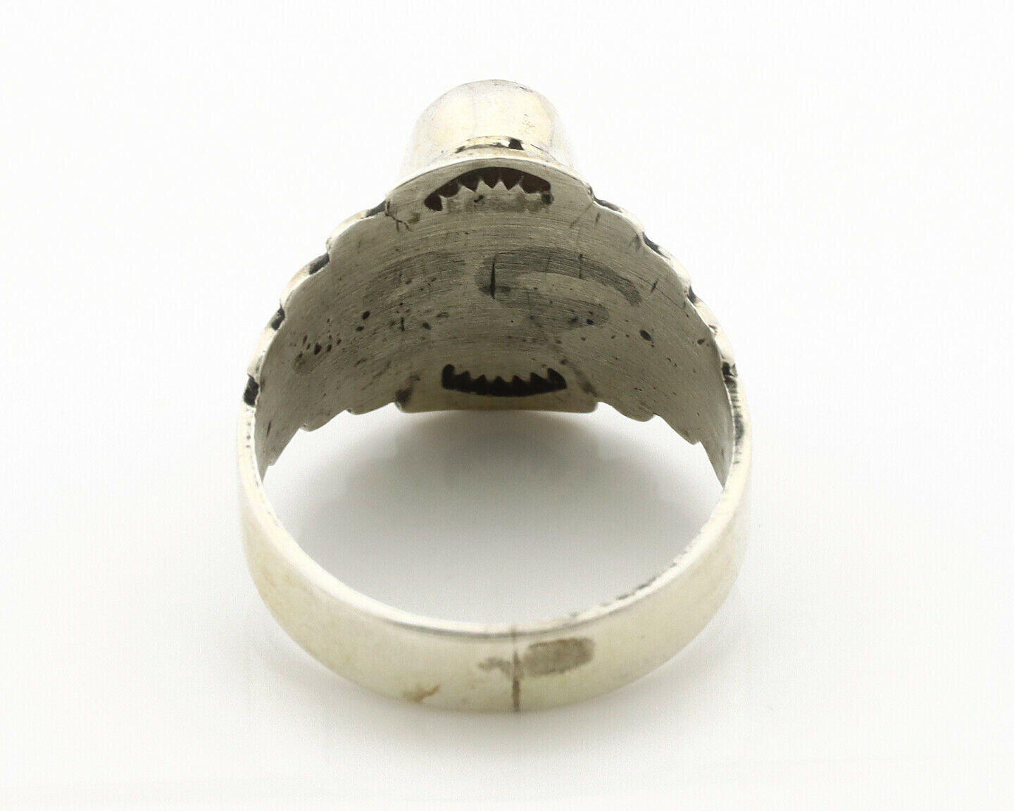 Navajo Ring .925 Silver Blue Green Arizona Turquoise Artist Signed Apache C.80's