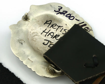 Navajo Concho Belt .925 Silver Hand Stamped Artist Harris Joe C.80's