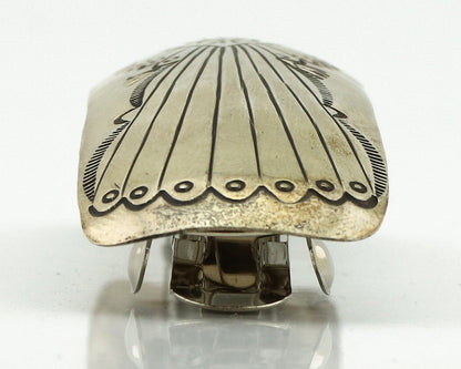 Women's Navajo Hair Clip Barrette .925 Silver Hand Stamped Artist C Montoya C80s