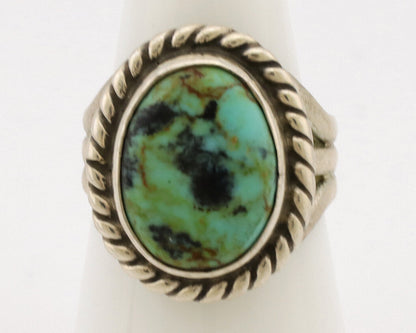 Navajo Ring .925 Silver Natural Kingman Turquoise Native American Artist C.1980s
