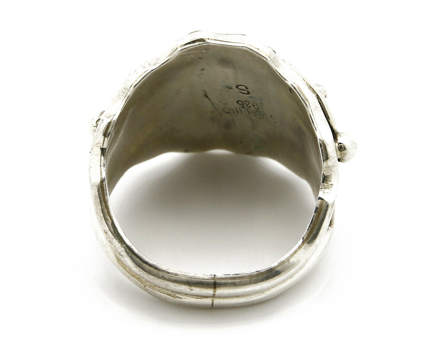 Navajo Eagle Ring .925 SOLID Silver Handmade Signed Artist S Circa 1980's