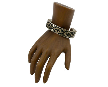 Navajo Bracelet .925 Silver Hand Stamped Artist Signed Kachina C.80's
