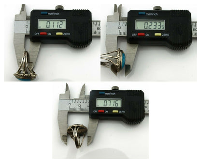 Navajo Ring .925 Silver Natural Blue Turquoise Native American Artist C.80's