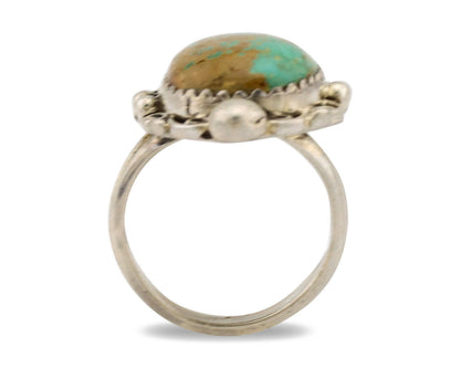 Navajo Ring .925 Silver Kingman Green Turquoise Signed Billy Eagle C.80's