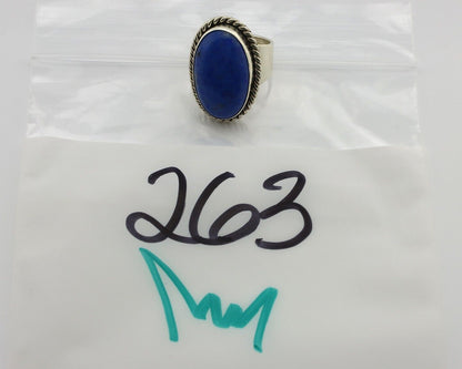Navajo Ring 925 Silver Natural Lapis Artist Signed Wilbur Musket Jr C.80's