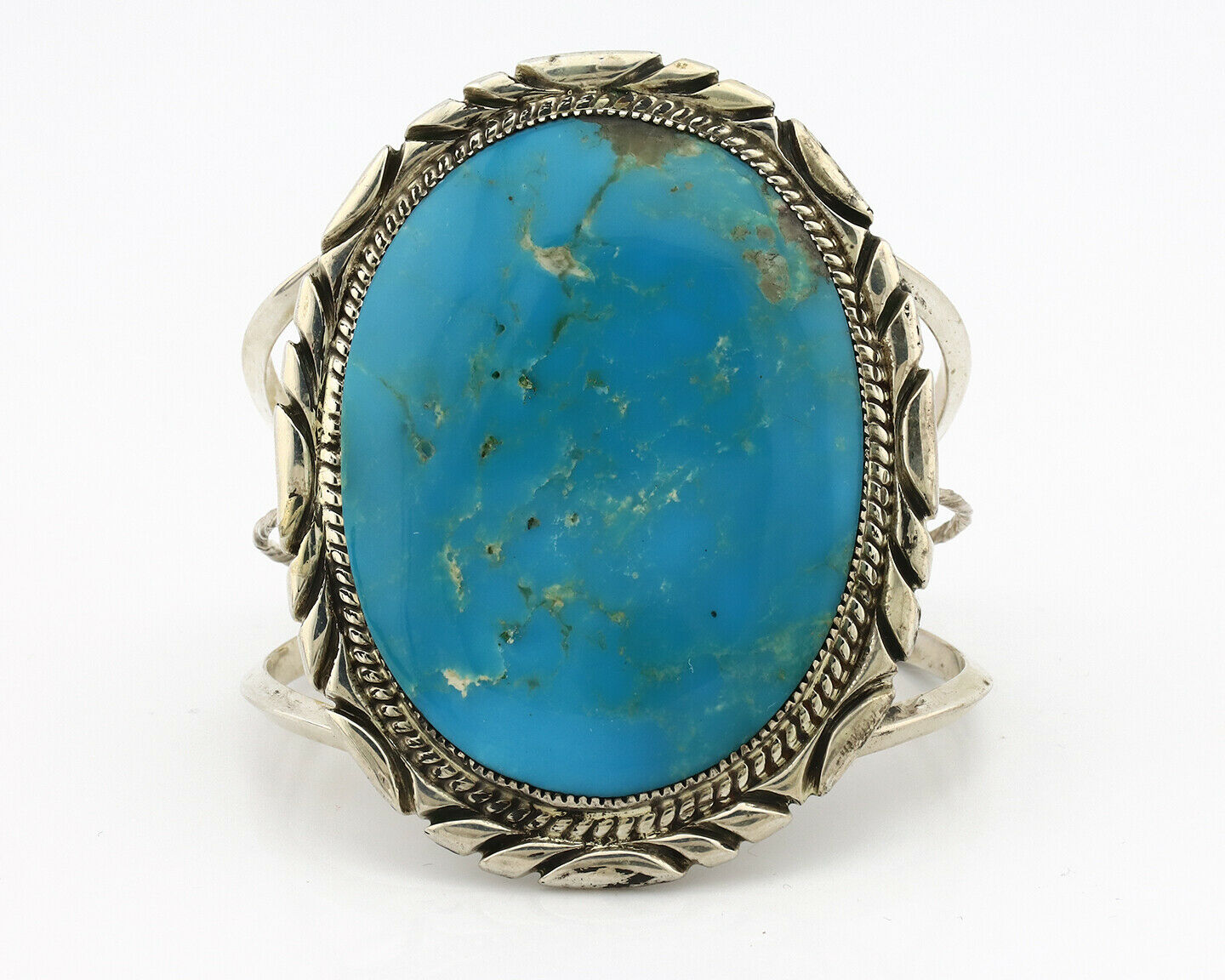 Navajo Bracelet .925 Silver Kingman Turquoise Native American Artist C.75's