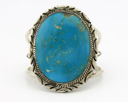 Navajo Bracelet .925 Silver Kingman Turquoise Native American Artist C.75's