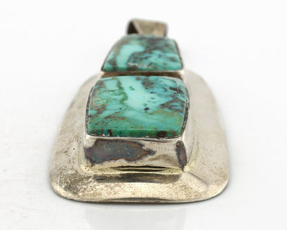 Navajo Necklace 925 Silver Blue Diamond Turquoise Signed C Montoya C.80's