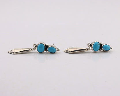 Navajo Earrings 925 Silver Natural Blue Turquoise Native American Earrings C80's