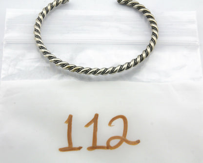 Navajo Bracelet .925 SOLID Silver Handmade Artist Tahe Circa Late 1980's