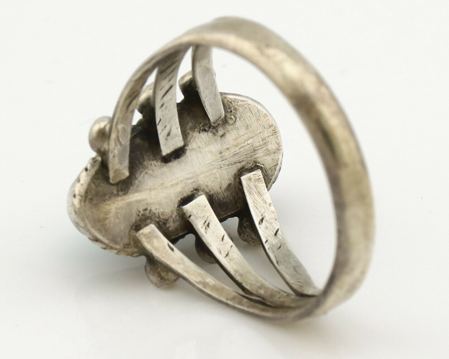 Navajo Ring .925 Silver Sleeping Beauty Turquoise Native Artist C.1980's