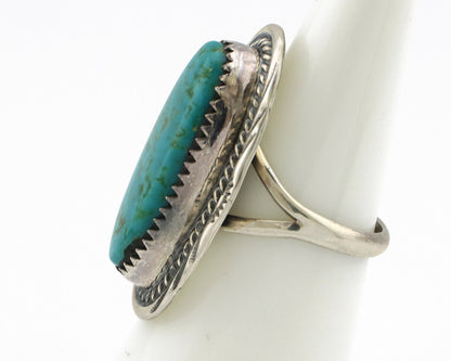 Navajo Ring 925 Silver Natural Blue Turquoise Native American Artist C.80's