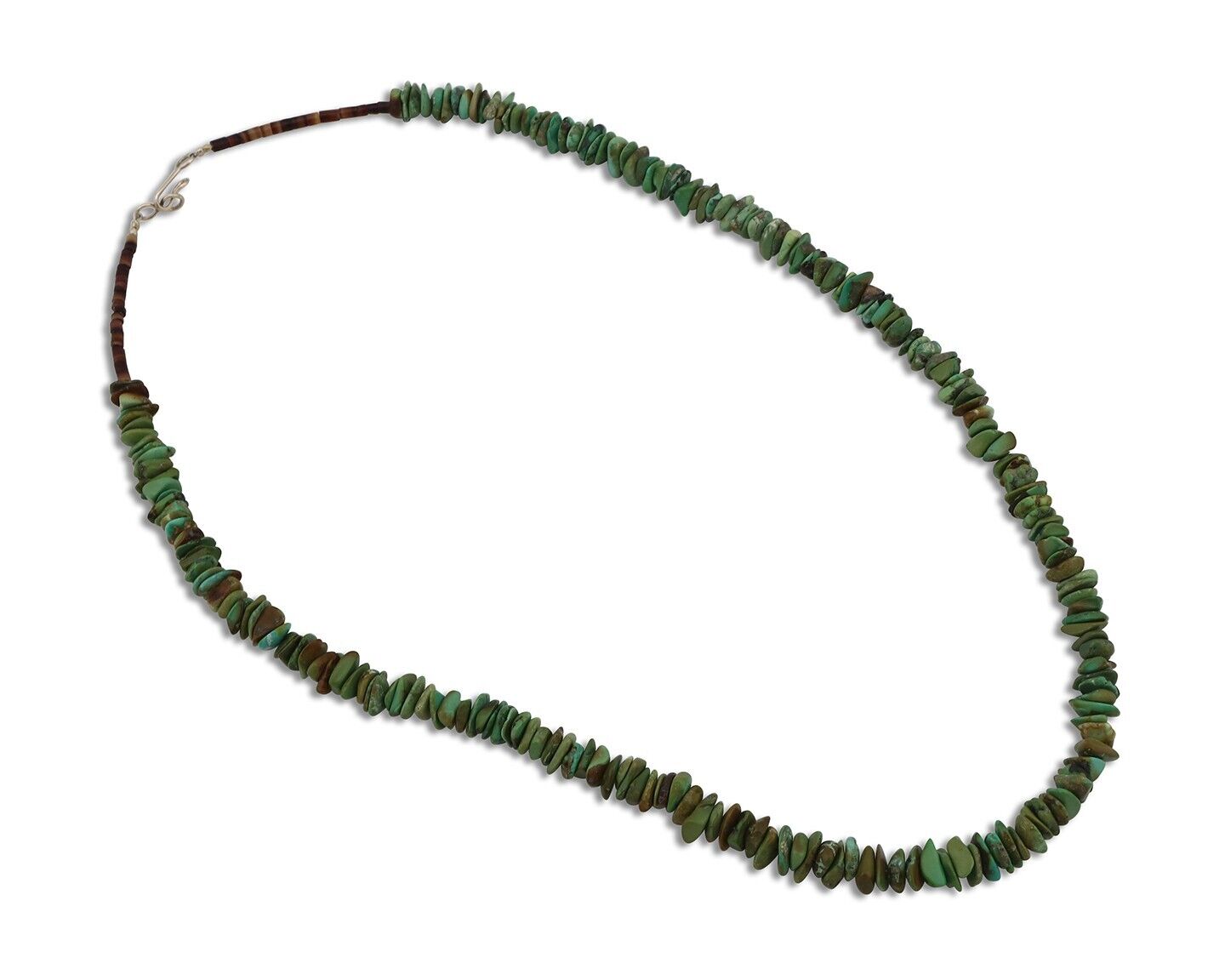 Navajo Necklace 925 Silver Natural Manassas Turquoise Native Artist C.80's