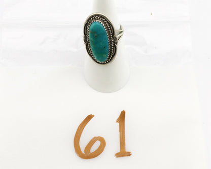 Navajo Ring .925 Silver Nevada Turquoise Native American Artist C.1980's