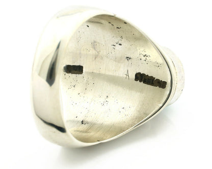 Navajo Ring .925 Silver Green Southwest Turquoise Native Artist C.80's