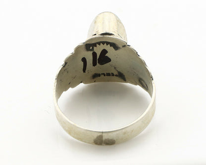 Navajo Ring .925 Silver Kingman Turquoise Artist Signed Apache C.80's