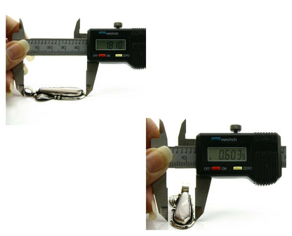 Navajo Pendant .925 Silver Real Natural Pink Mussel Signed Yazzie C.80's