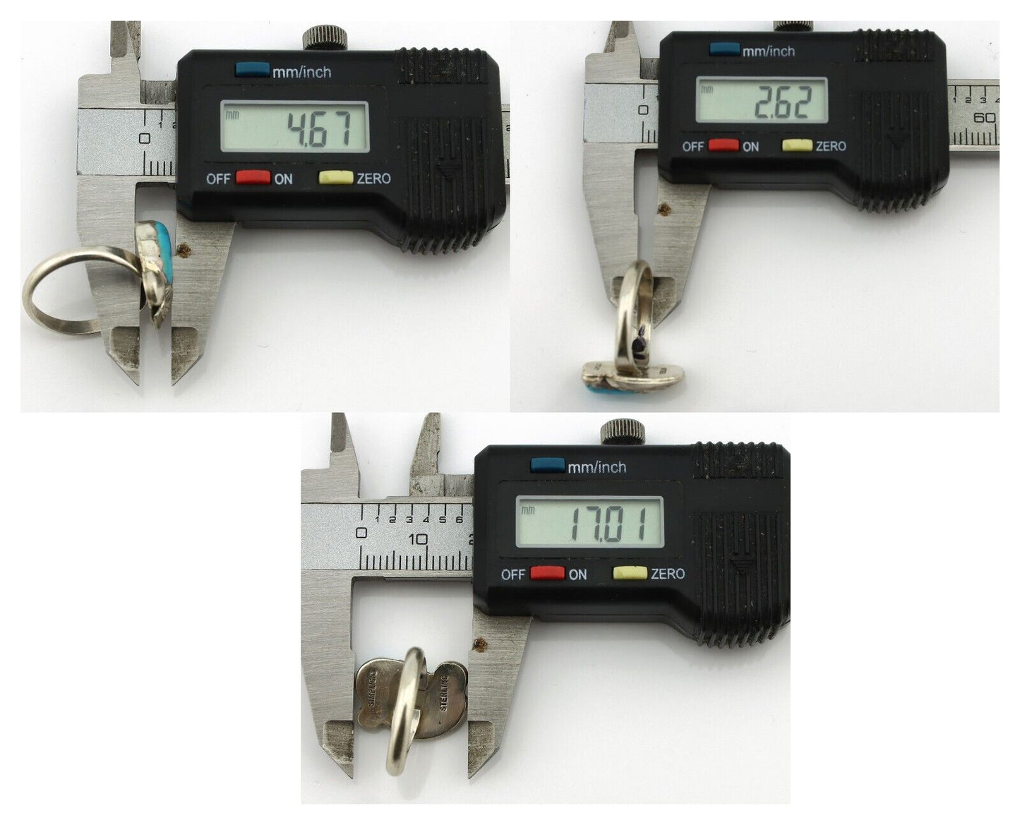 Zuni Ring 925 Silver Natural Mined Blue Turquoise Artist Signed Simplicio C.80's