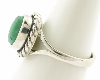 Navajo Ring .925 Silver Kingman Turquoise Artist Signed Gecko C.90's