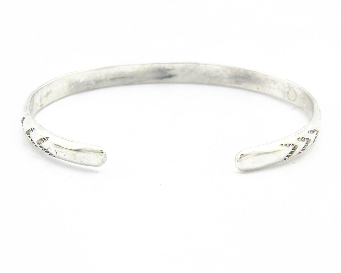 Navajo Bracelet .925 Silver Hand Stamped Arrow Head Artist I Montoya C.80's