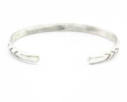 Navajo Bracelet .925 Silver Hand Stamped Arrow Head Artist I Montoya C.80's