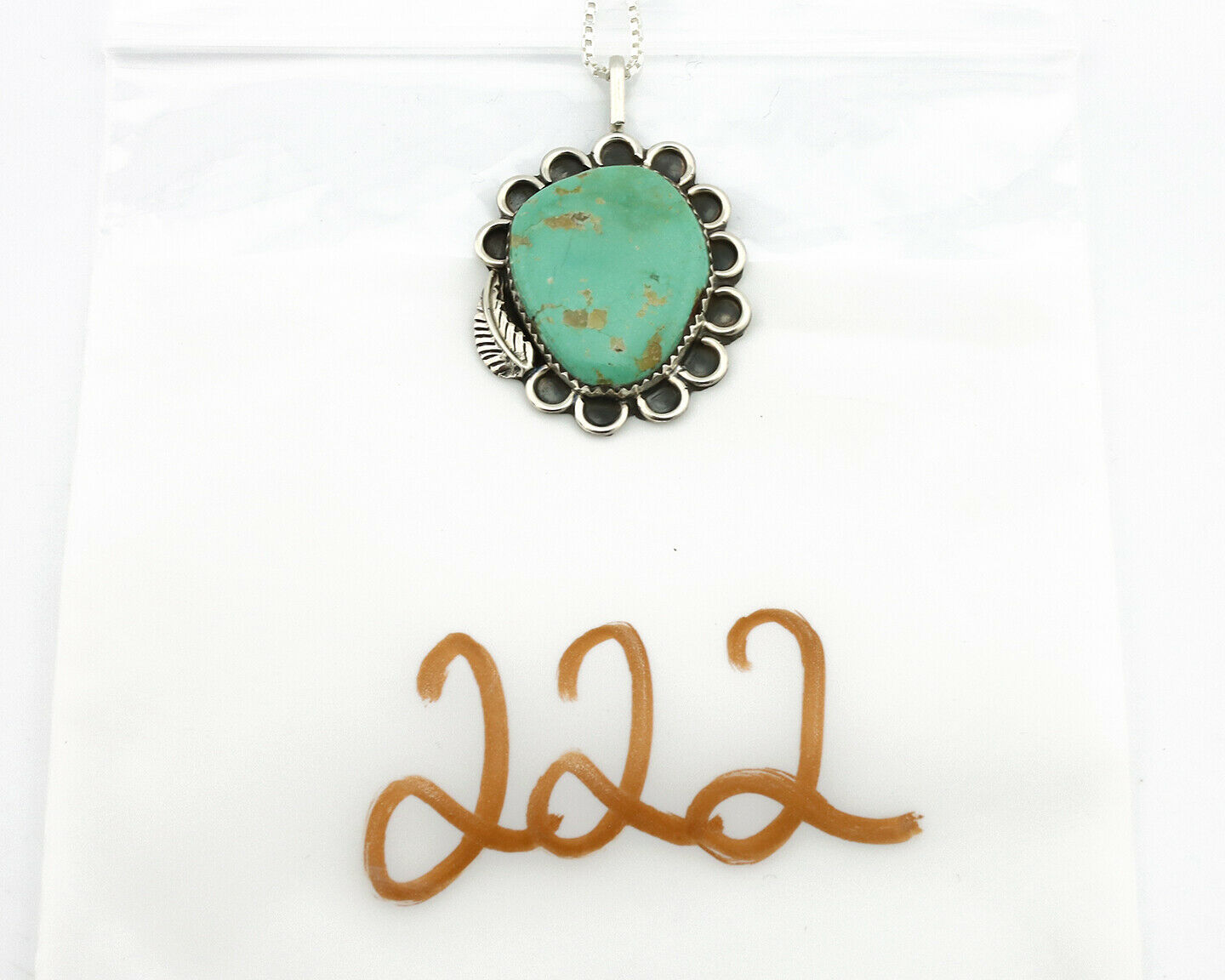 Navajo Necklace .925 Silver Kingman Turquoise Native Artist C.1980's