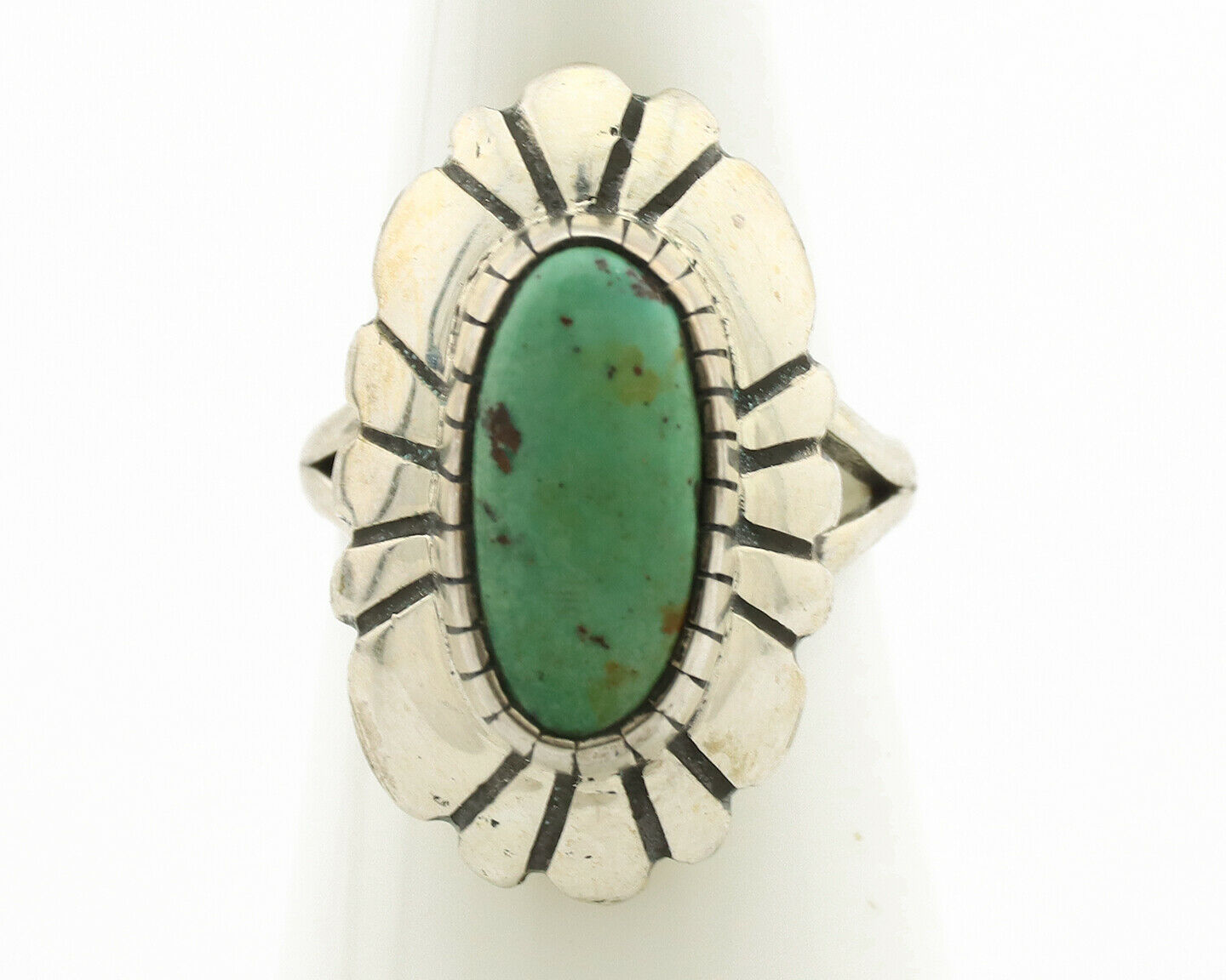 Navajo Ring .925 Silver Natural Mined Turquoise Artist Signed M Montoya C.80's
