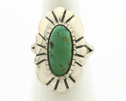 Navajo Ring .925 Silver Natural Mined Turquoise Artist Signed M Montoya C.80's